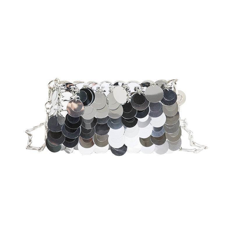 masemas Altın Gümüş Parlak Pullu Çanta