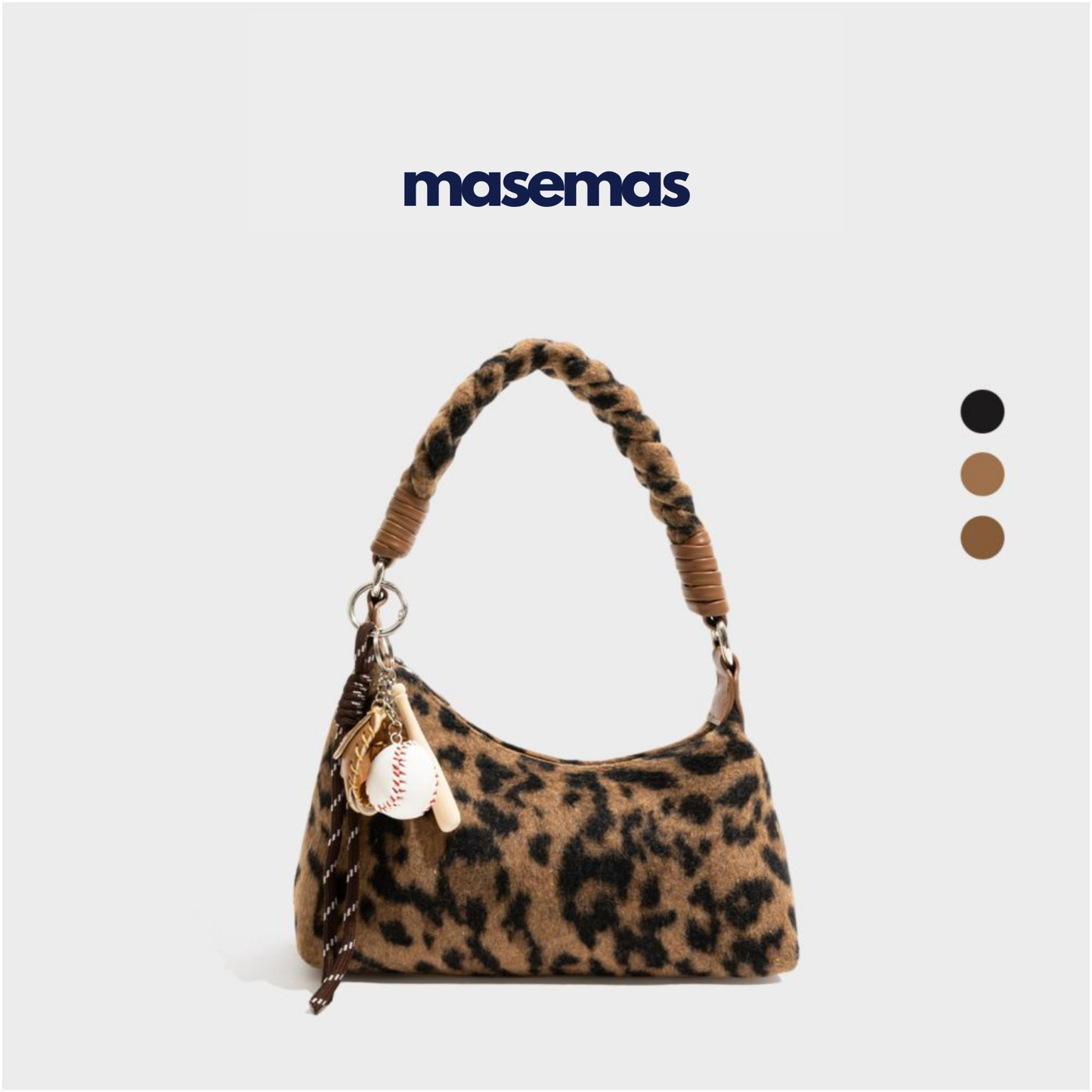 masemas Retro Leopar Çapraz ve El Çantası