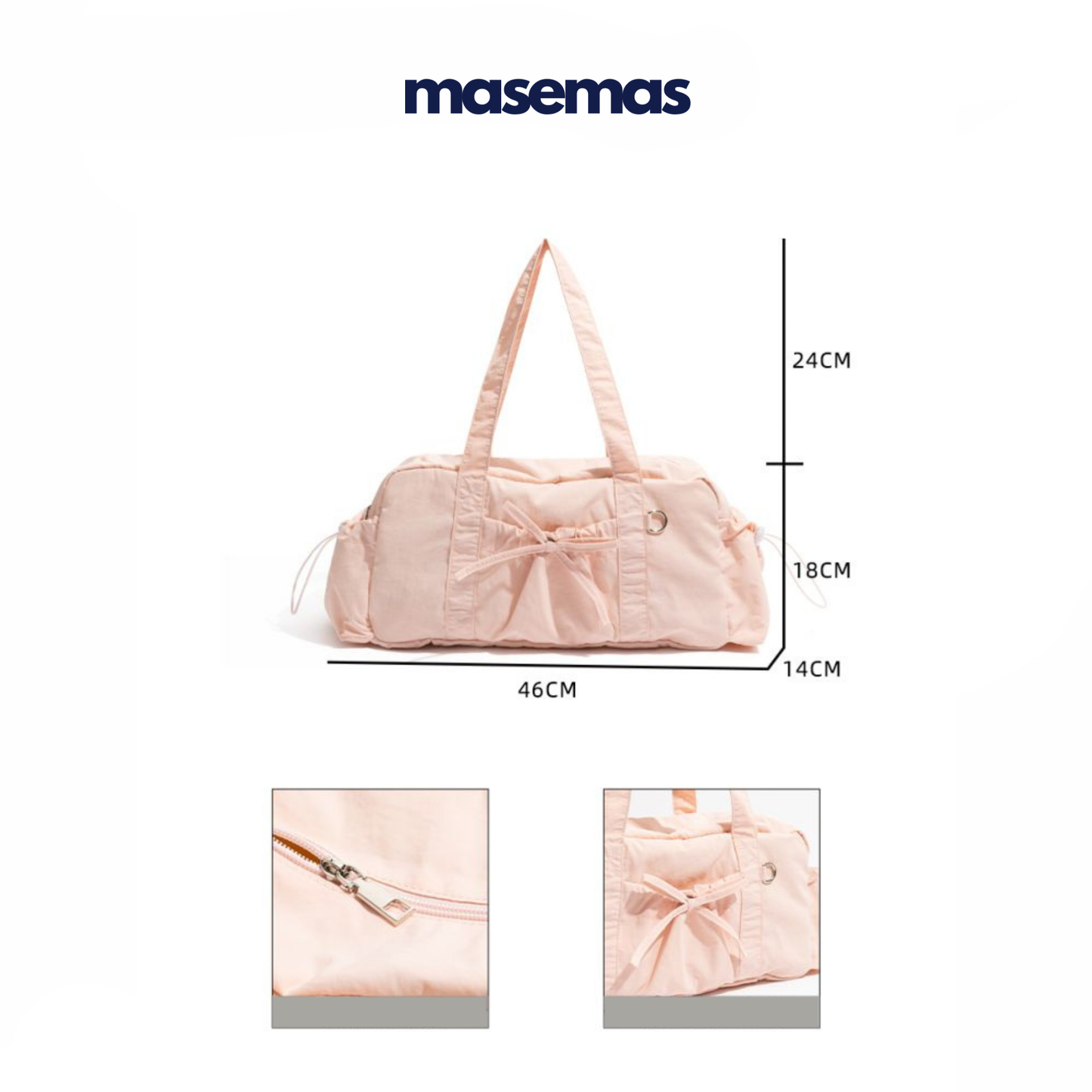 masemas Omuz Çantası Fiyonklu Bale Çanta (Charm Hediye)