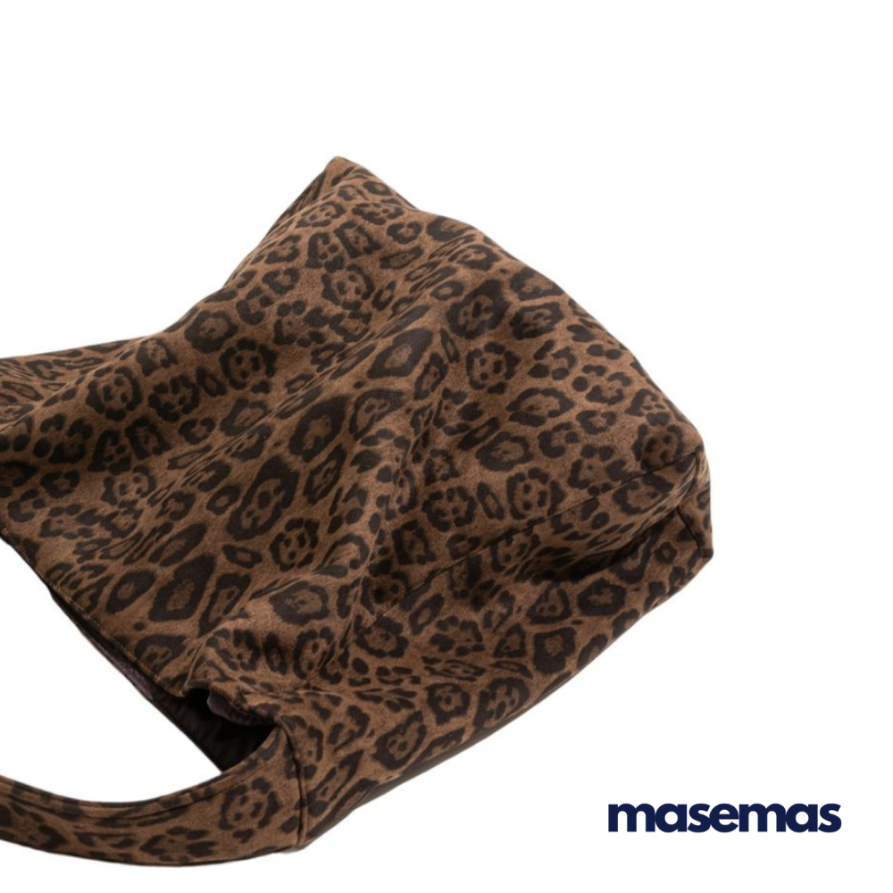 masemas Leopar Torba Kol Çantası Geniş Kapasiteli