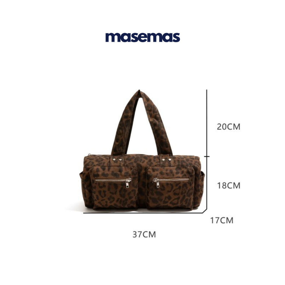masemas Leopar Bavul Kol Çantası