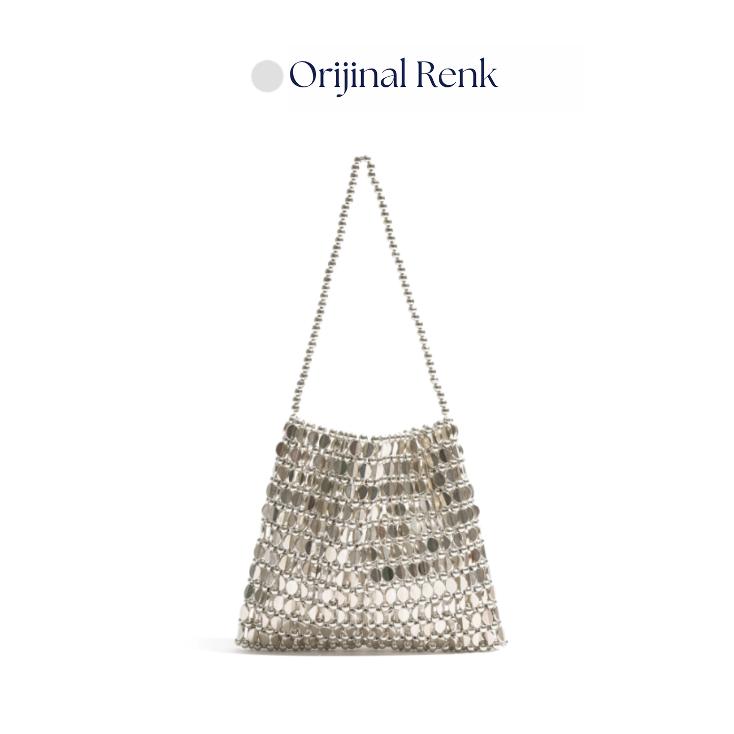 masemas Gümüş Zincir İnce Askılı Mini El Çantası