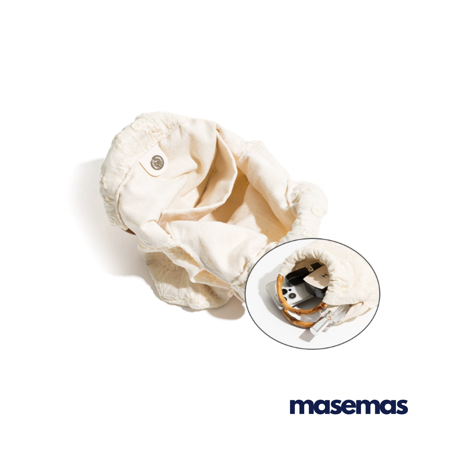 masemas Ahşap Askılı Kumaş Çanta