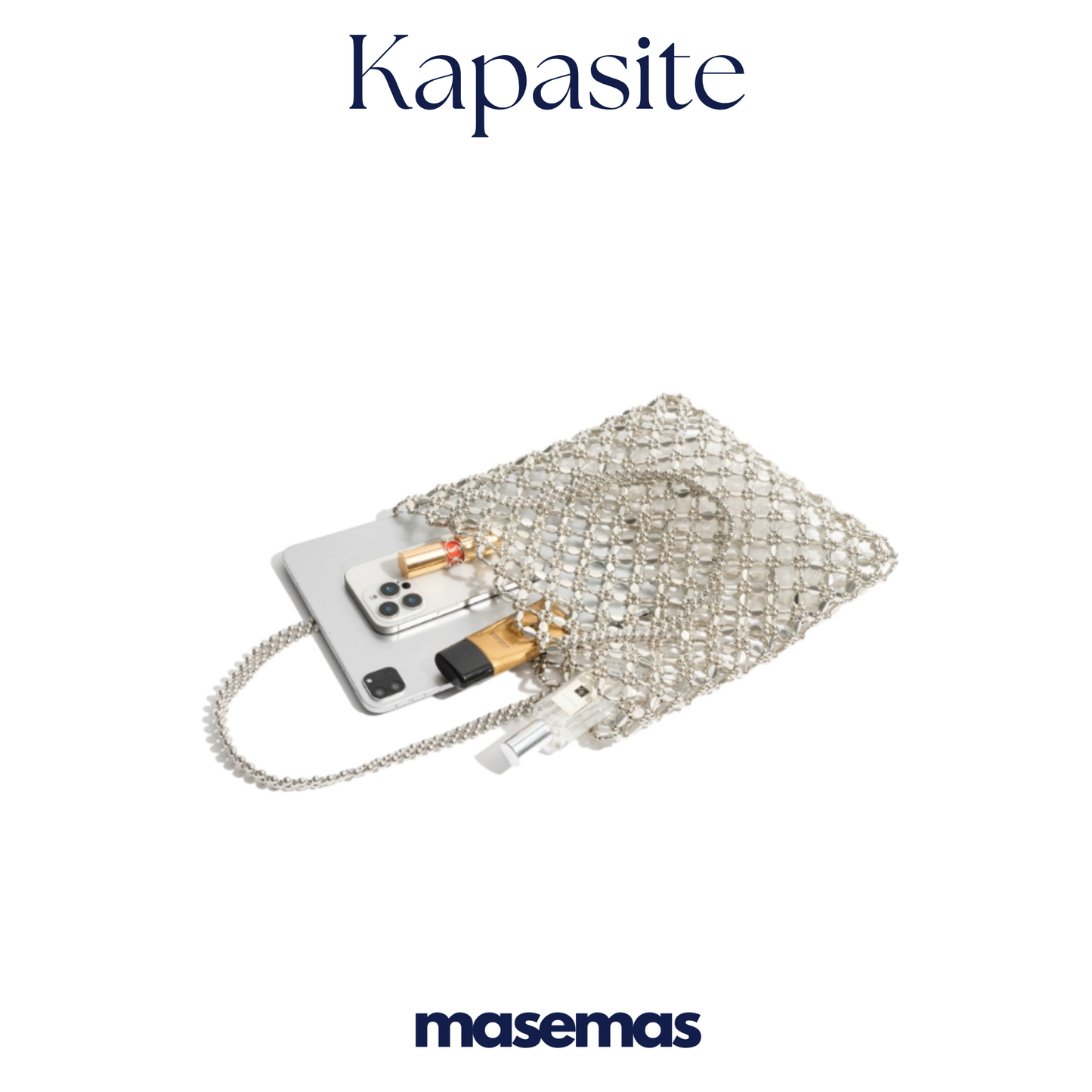 masemas Gümüş Örgü Kol Çantası