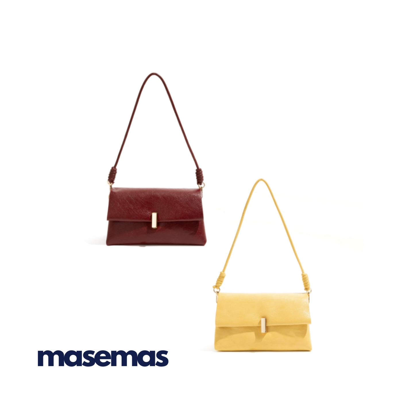 masemas Yumuşak Deri Güneş Işığı Sarı ve Bordo Çanta