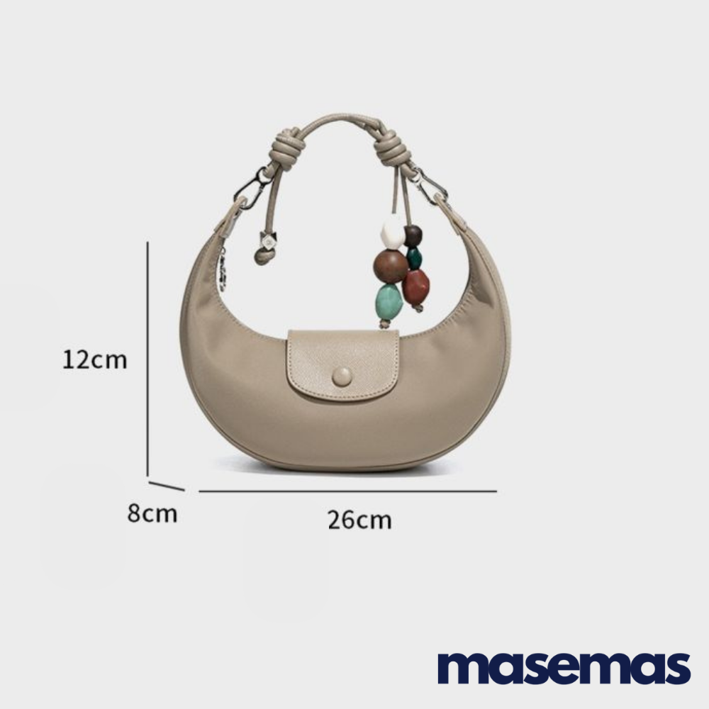 masemas Deri Retro Hilal Çanta Çapraz Askılı