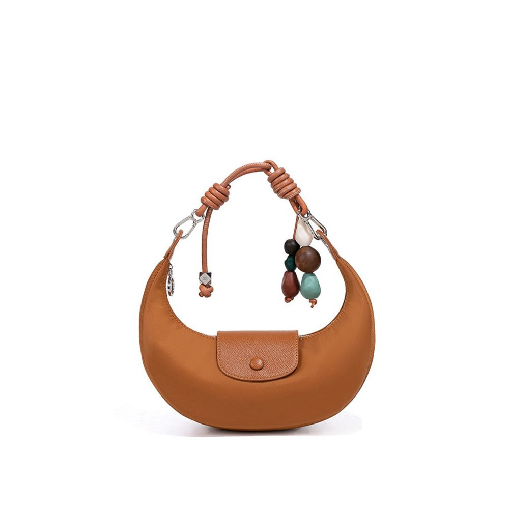 masemas Deri Retro Hilal Çanta Çapraz Askılı