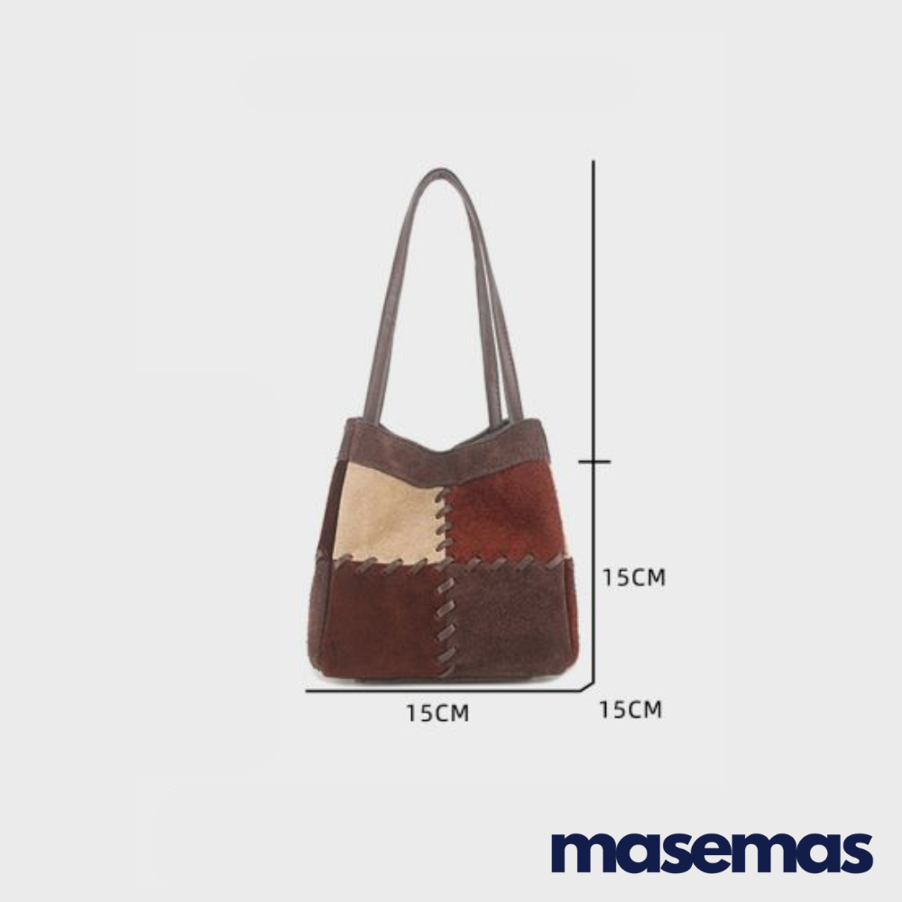 masemas Patch Dikişli Sepet Çanta