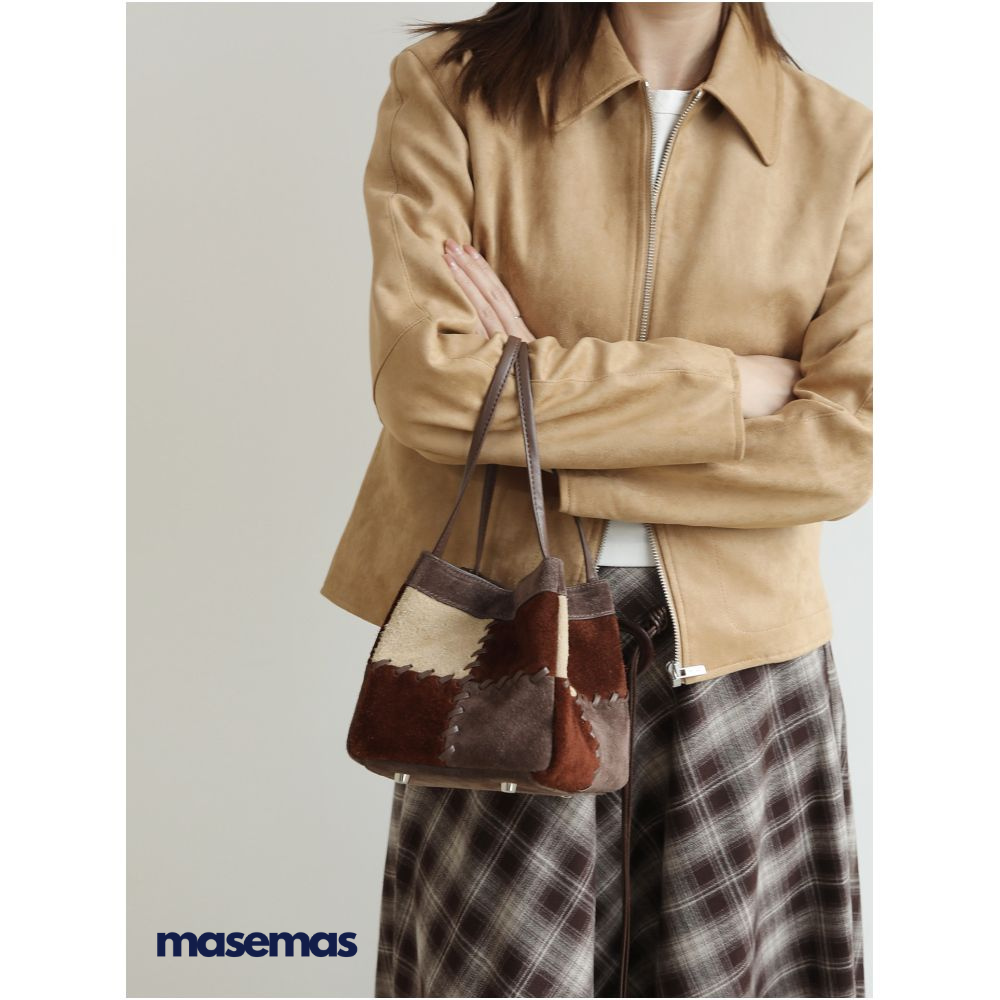 masemas Patch Dikişli Sepet Çanta