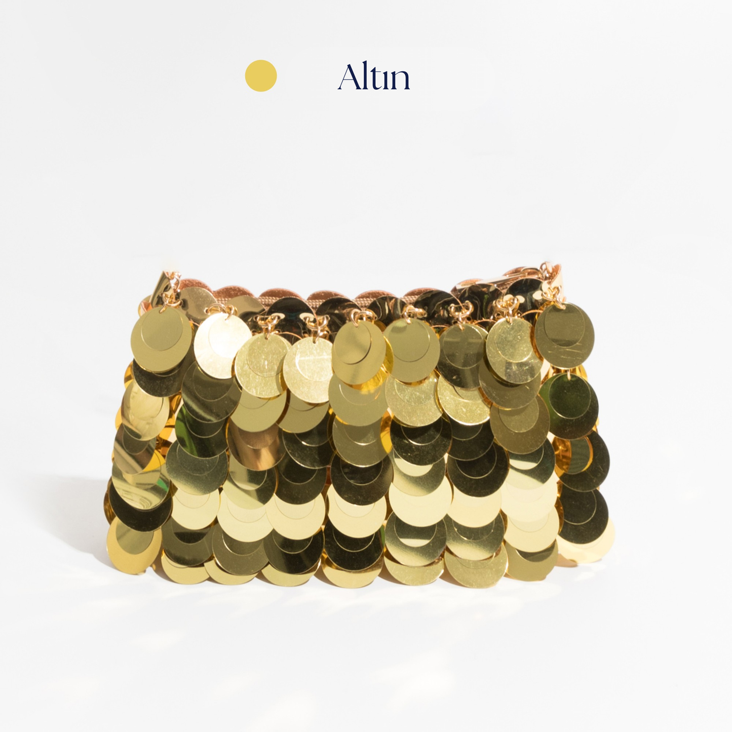 masemas Altın Gümüş Parlak Pullu Çanta