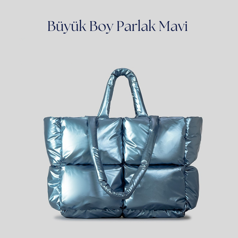 masemas Büyük Boy Parlak Puf Çanta