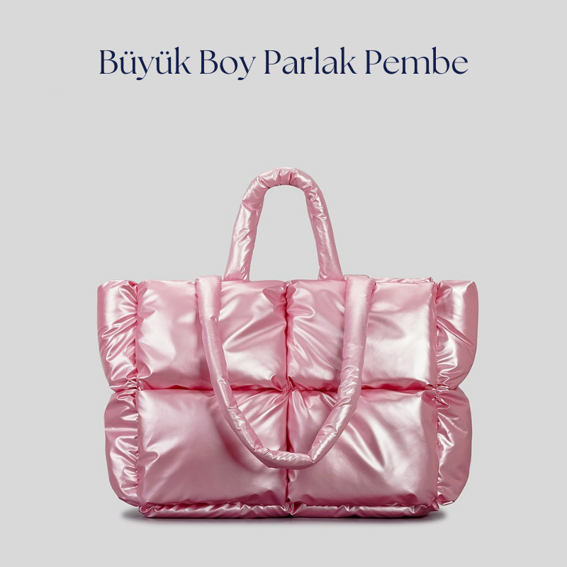 masemas Büyük Boy Parlak Puf Çanta