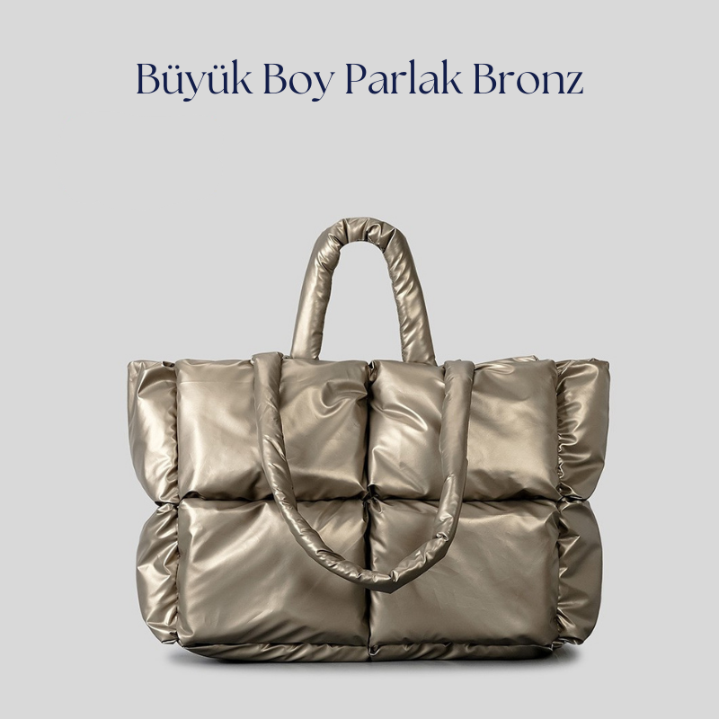 masemas Büyük Boy Parlak Puf Çanta