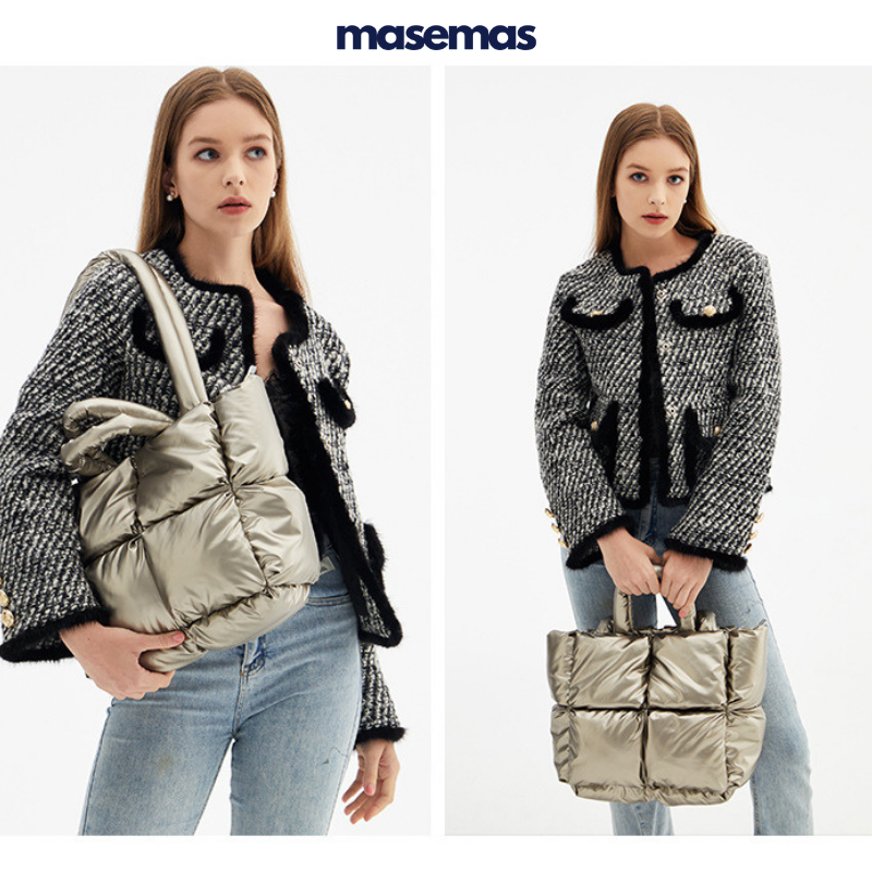 masemas Parlak Puf Çanta