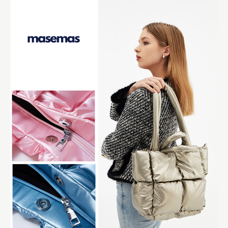 masemas Parlak Puf Çanta