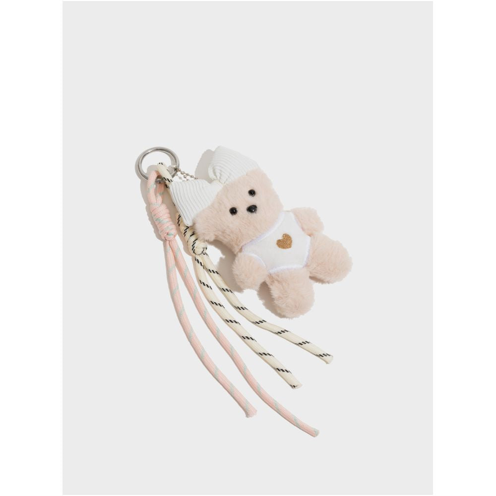 Orange girl bow pajamas plush teddy bear bag pendant cute exquisite doll keychain best friend gift image 1