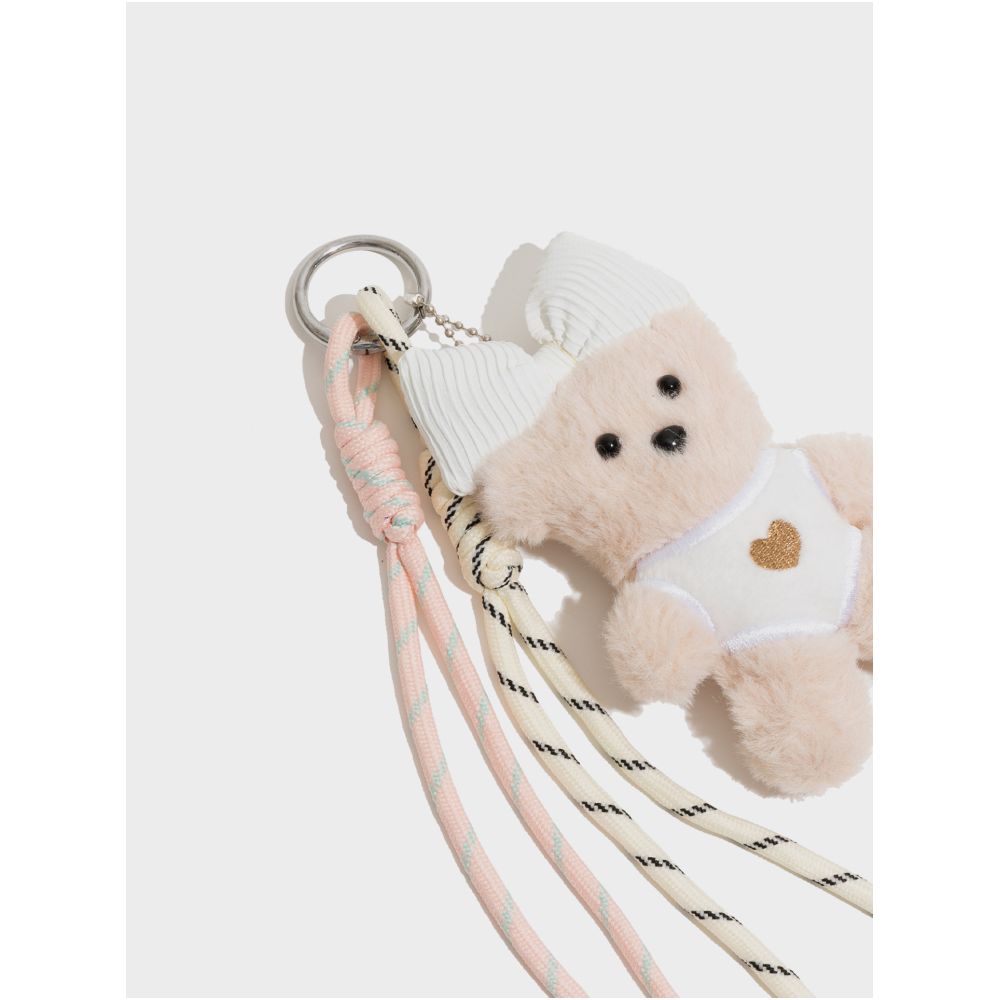 Orange girl bow pajamas plush teddy bear bag pendant cute exquisite doll keychain best friend gift image 4