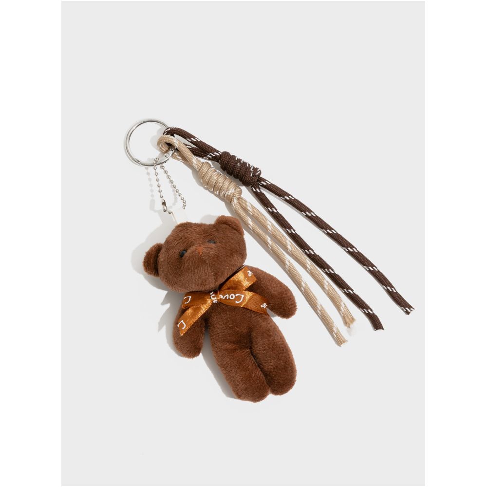 Orange Girl Internet Celebrity Little Bear Bag Pendant Keychain Doll Pendant Plush Doll Birthday Christmas Gift Female image 1