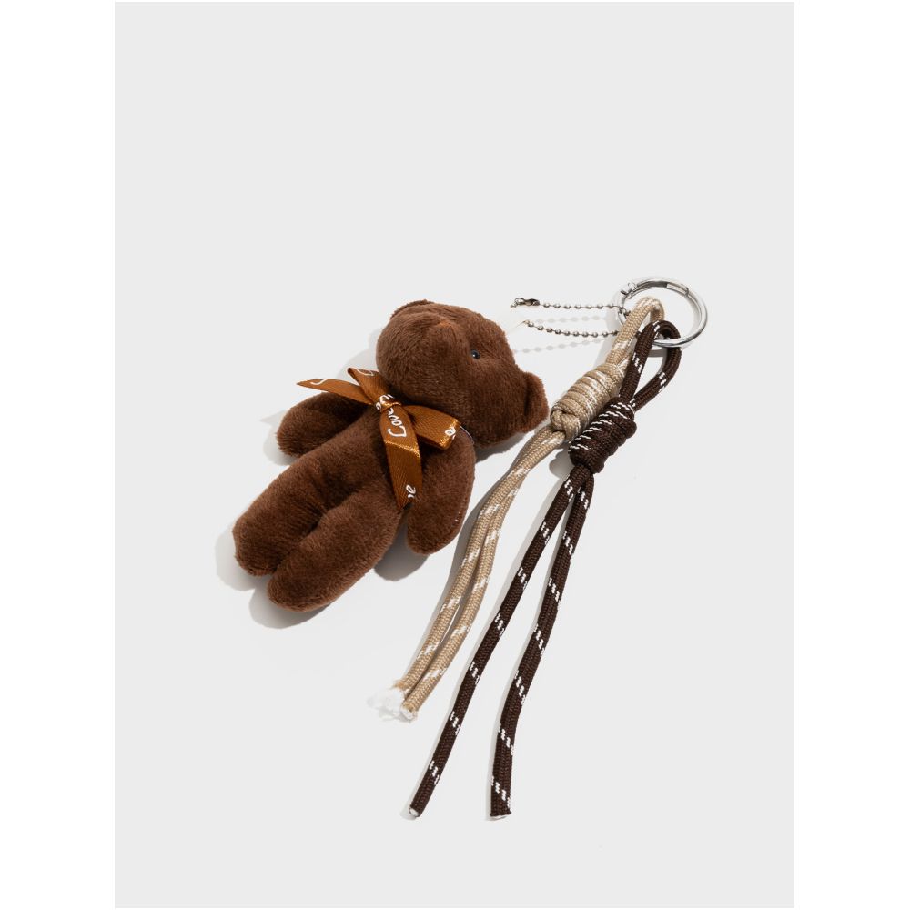 Orange Girl Internet Celebrity Little Bear Bag Pendant Keychain Doll Pendant Plush Doll Birthday Christmas Gift Female image 2