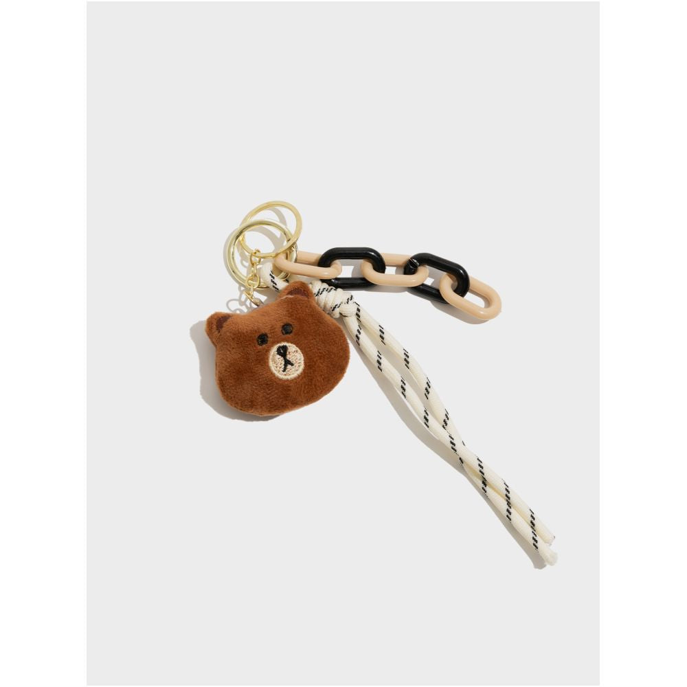 Orange Girl Korean Cute Brown Bear Doll Bag Pendant Cartoon Keychain Plush Doll Hanging Decoration image 1