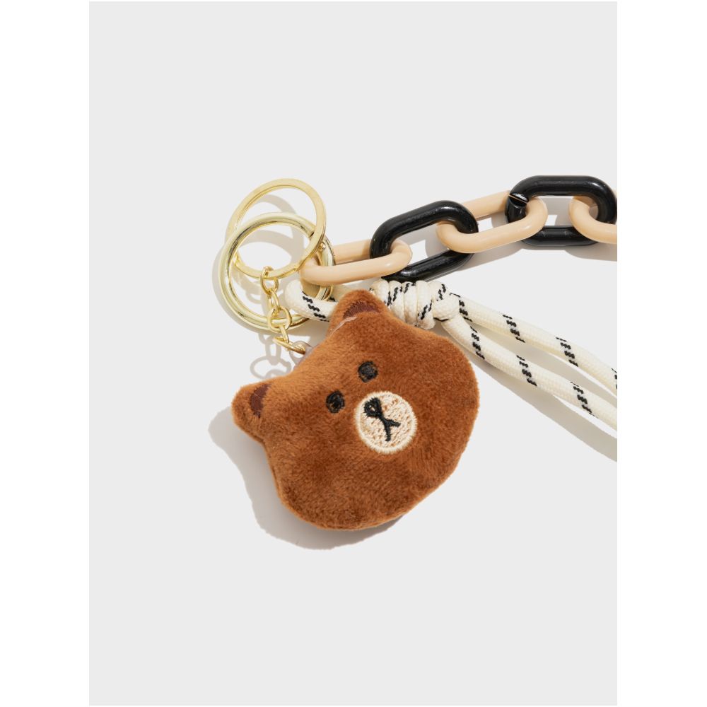 Orange Girl Korean Cute Brown Bear Doll Bag Pendant Cartoon Keychain Plush Doll Hanging Decoration image 2