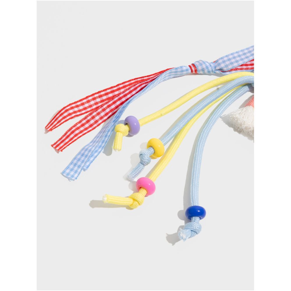 Orange girl dopamine small fresh handmade woven rope bag pendant design sense rainbow hanging decoration keychain accessories image 4