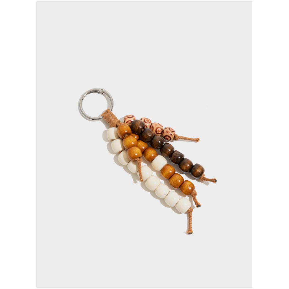 Orange Girl Mountain the same artistic style wooden bead bead bead bag pendant niche Chinese style keychain hanging accessory image 1