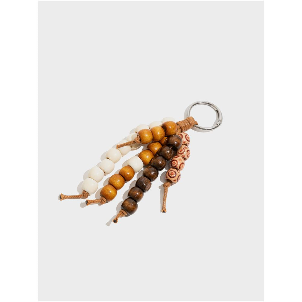 Orange Girl Mountain the same artistic style wooden bead bead bead bag pendant niche Chinese style keychain hanging accessory image 2