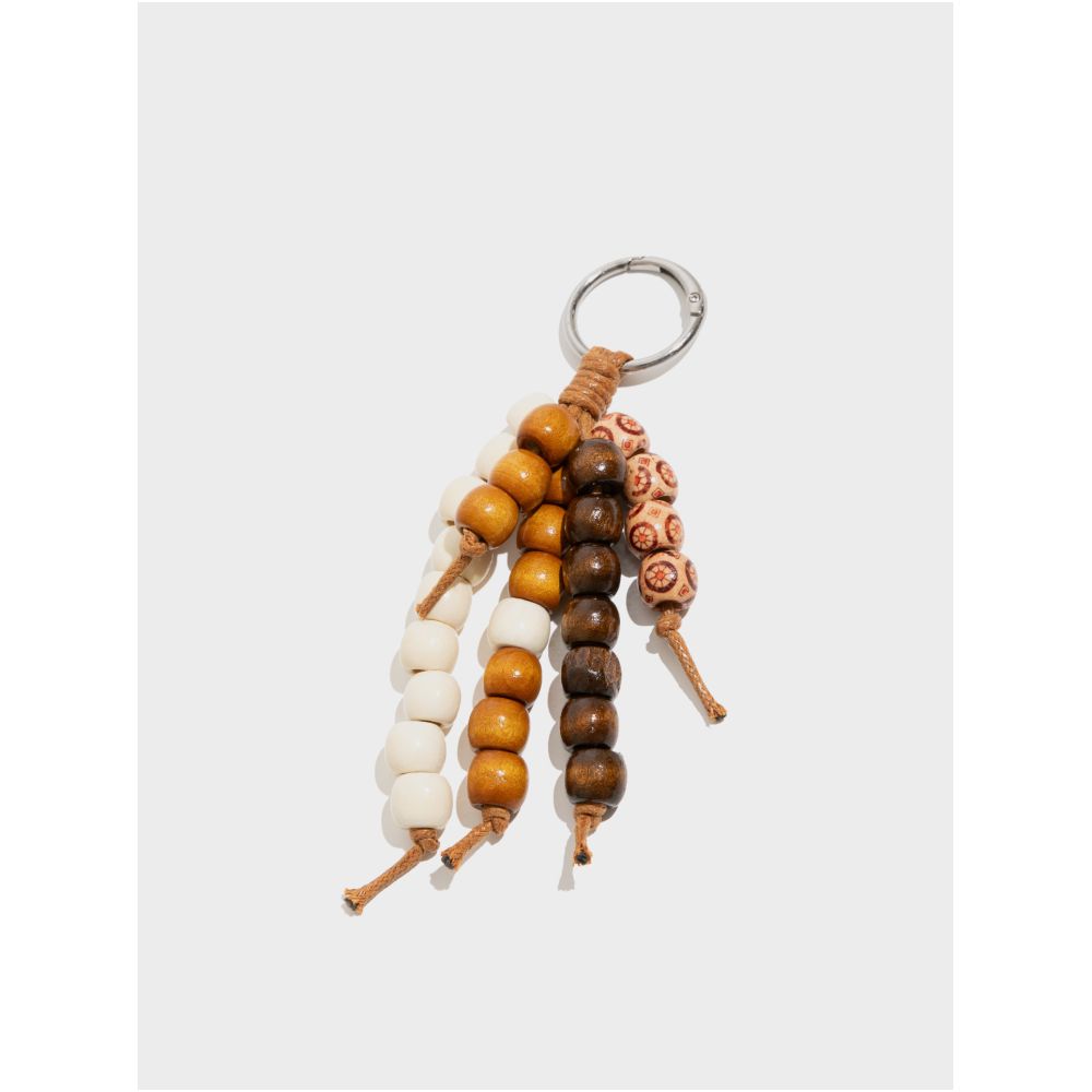 Orange Girl Mountain the same artistic style wooden bead bead bead bag pendant niche Chinese style keychain hanging accessory image 3
