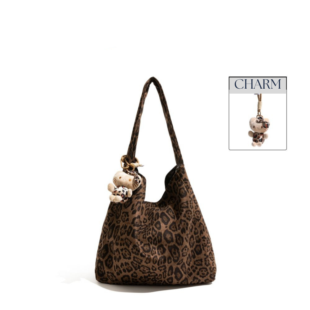 masemas Leopar Torba Kol Çantası Geniş Kapasiteli