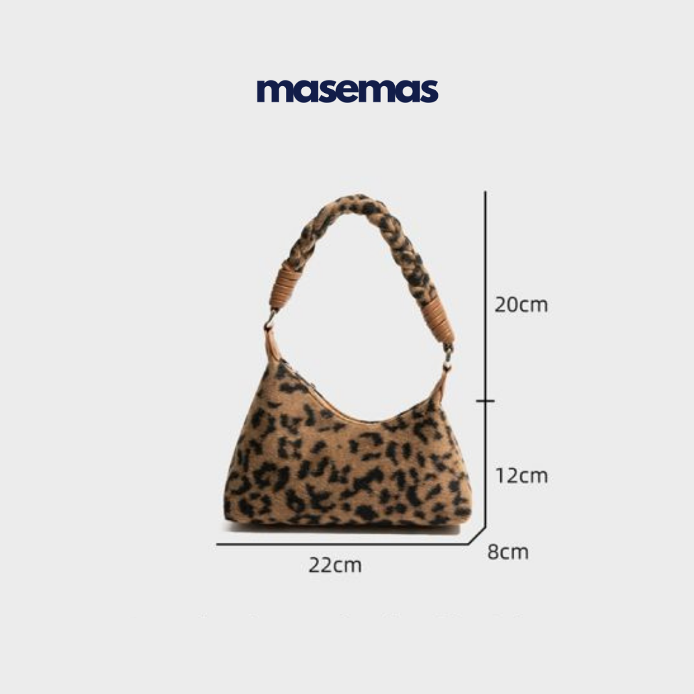 masemas Retro Leopar Çapraz ve El Çantası