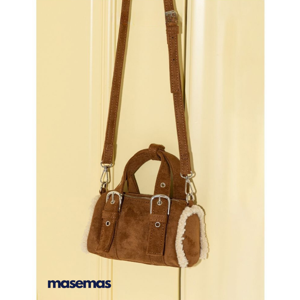 masemas Retro Süet Mini Çanta Çapraz Askılı