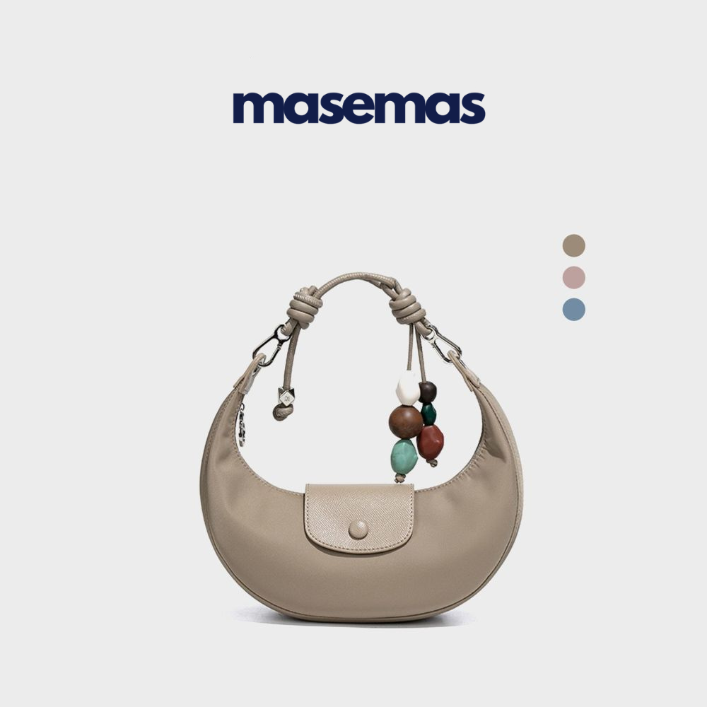 masemas Deri Retro Hilal Çanta Çapraz Askılı