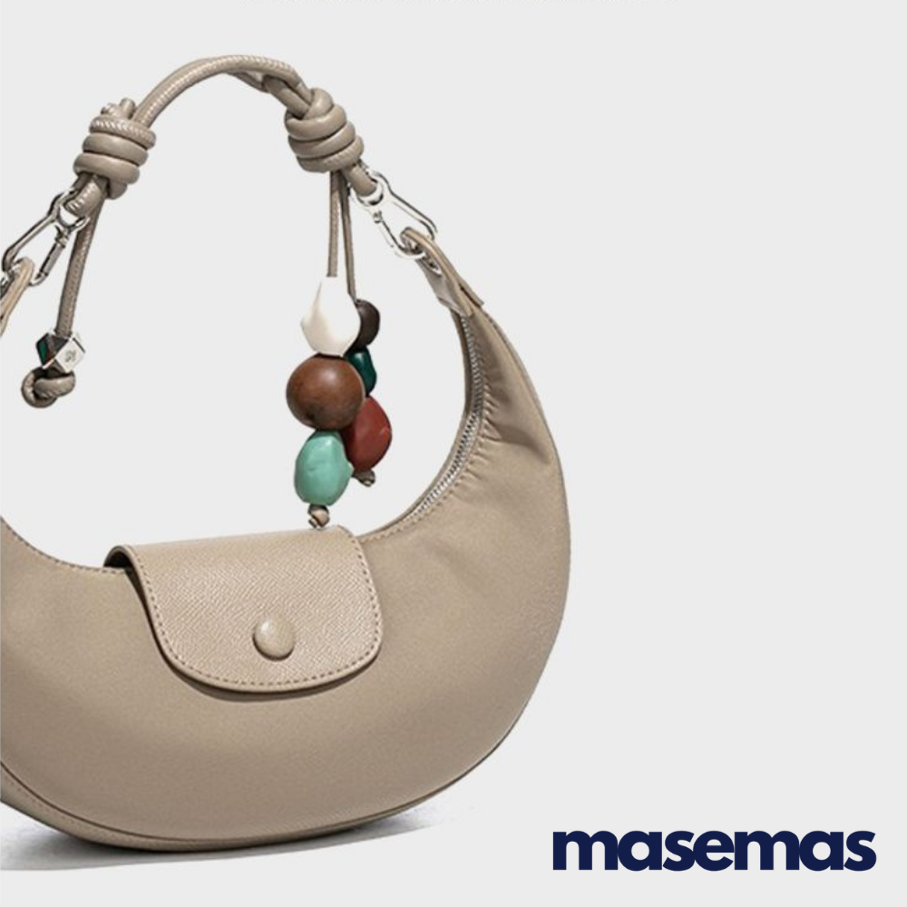 masemas Deri Retro Hilal Çanta Çapraz Askılı